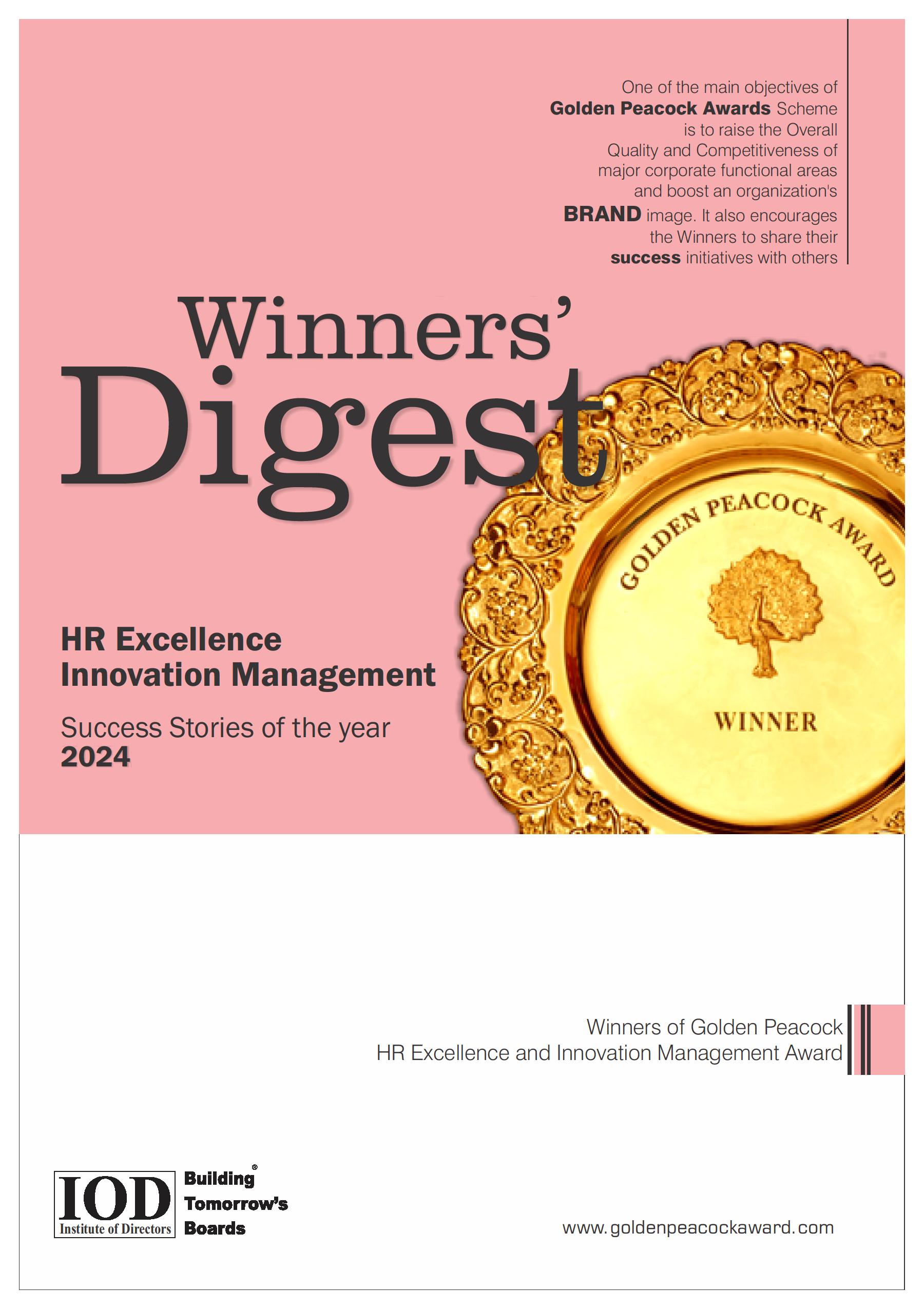 Winners' Digest HR Excellence and Innovation Management